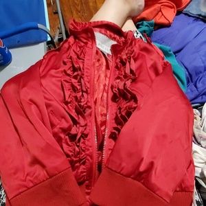 Red crop jacket